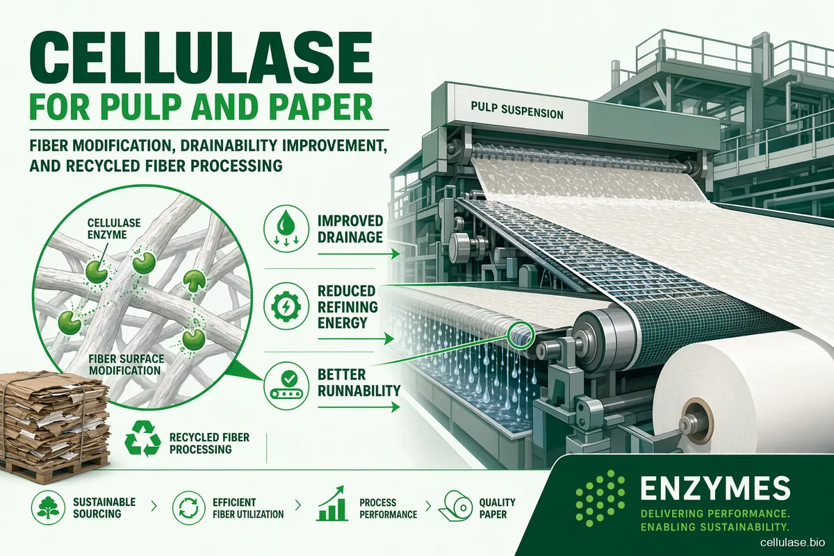 Cellulase for Pulp and Paper — Fiber Modification, Drainability Improvement, and Recycled Fiber Processing